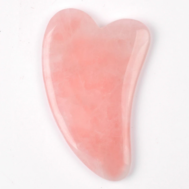 Фото: Скребок ГуаШа из розового кварца сердечко 8 см