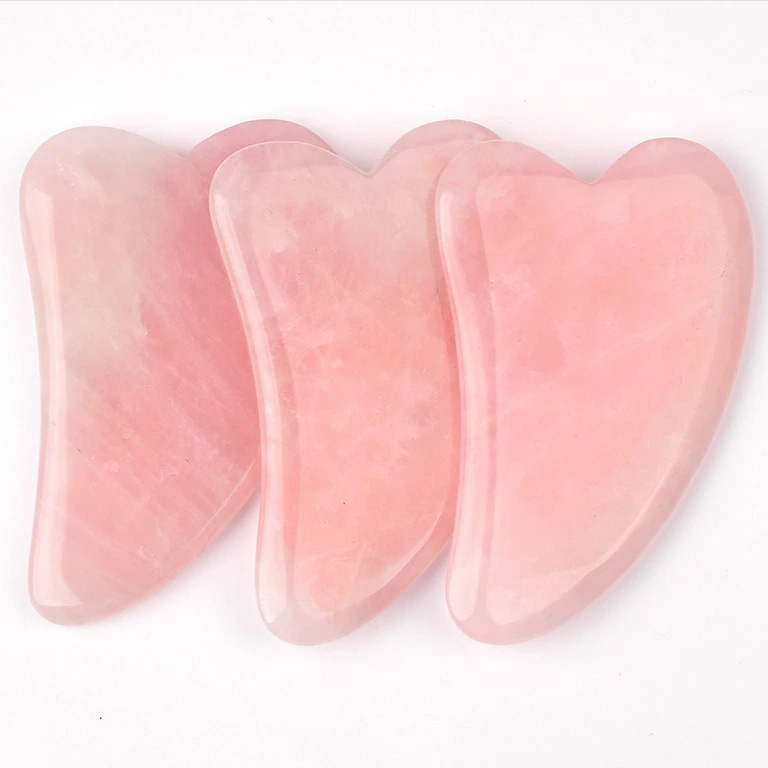 Фото: Скребок ГуаШа из розового кварца сердечко 8 см